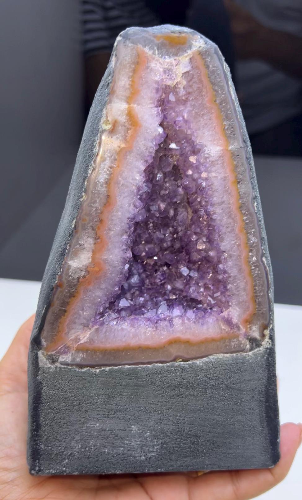 Amethyst Geode Mineral Specimen, Self-Standing Amethyst Geode