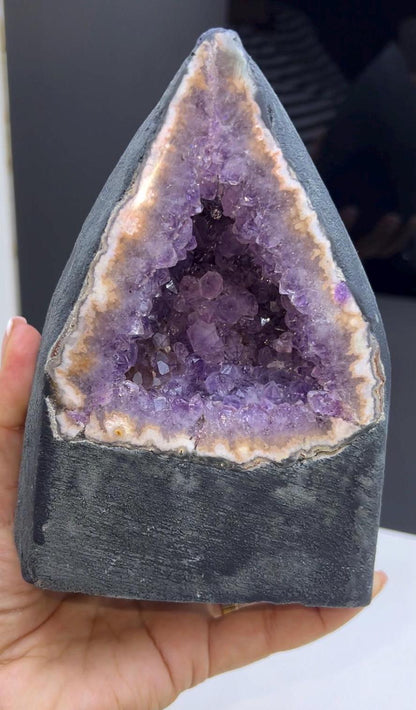 Purple Amethyst Geode Mineral Specimen, Self-Standing Amethyst Geode