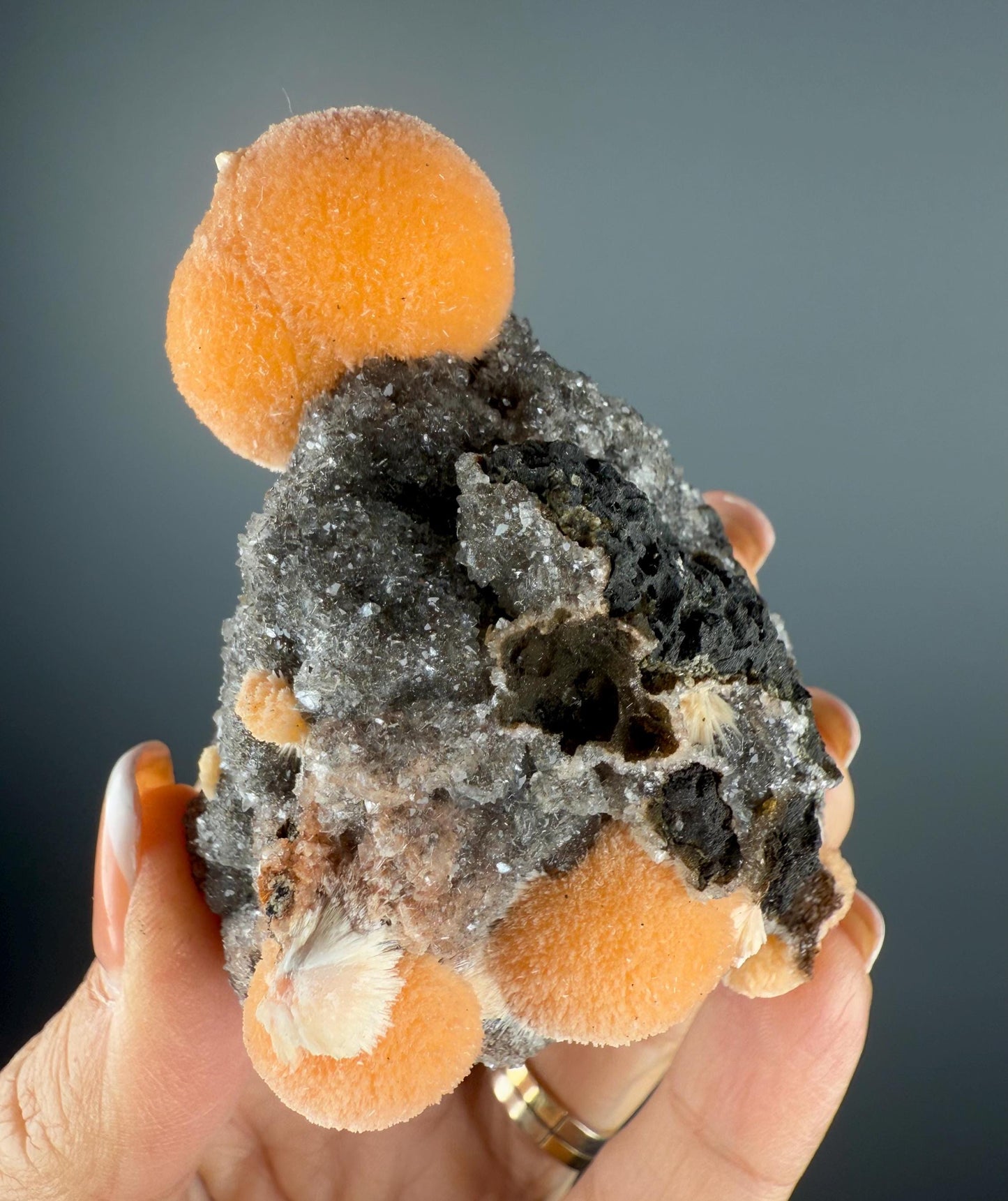 Thomsonite Balls with Quartz Specimen