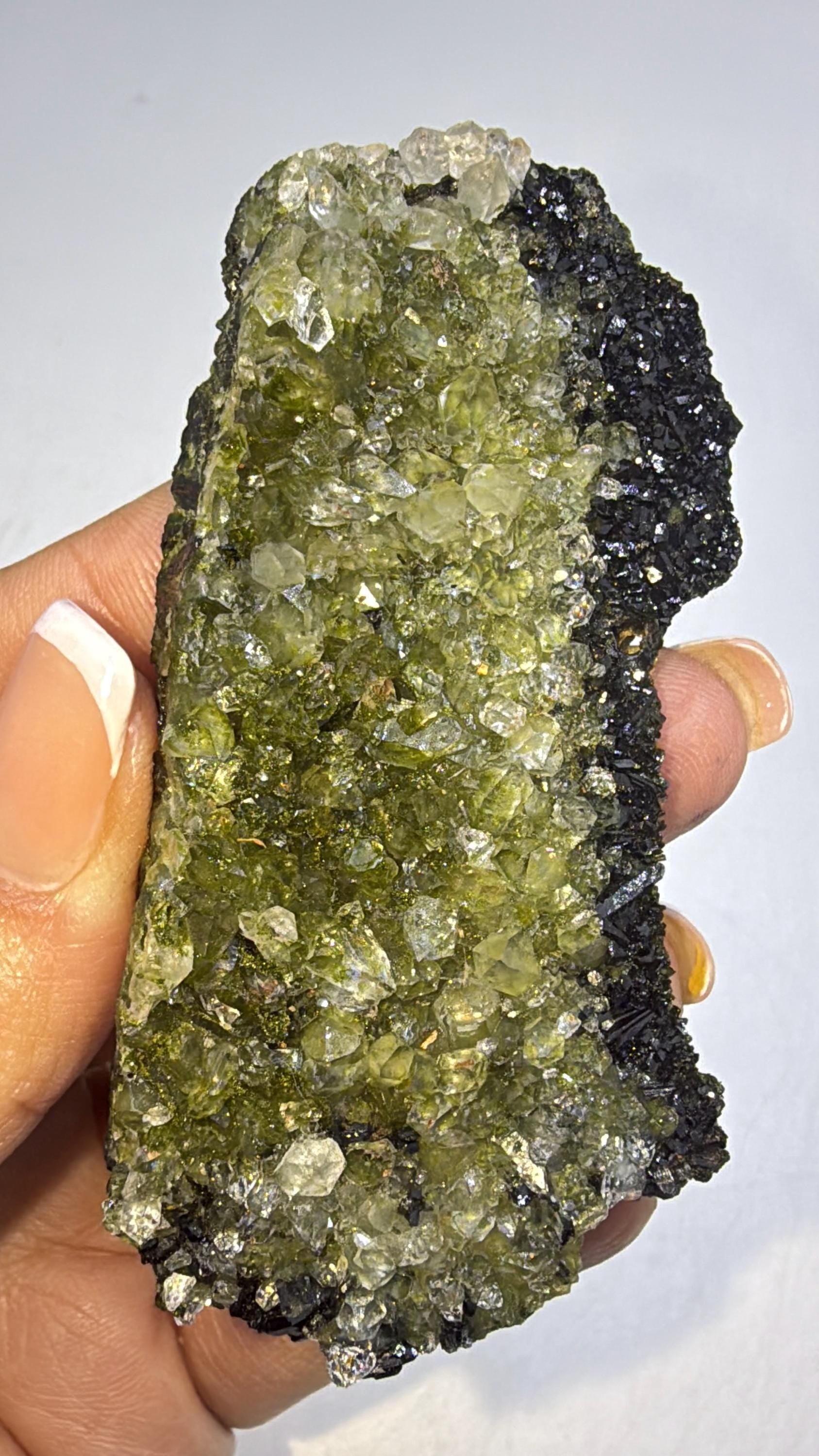 Quartz with Epidote Crystal Specimen, Epidote Quartz