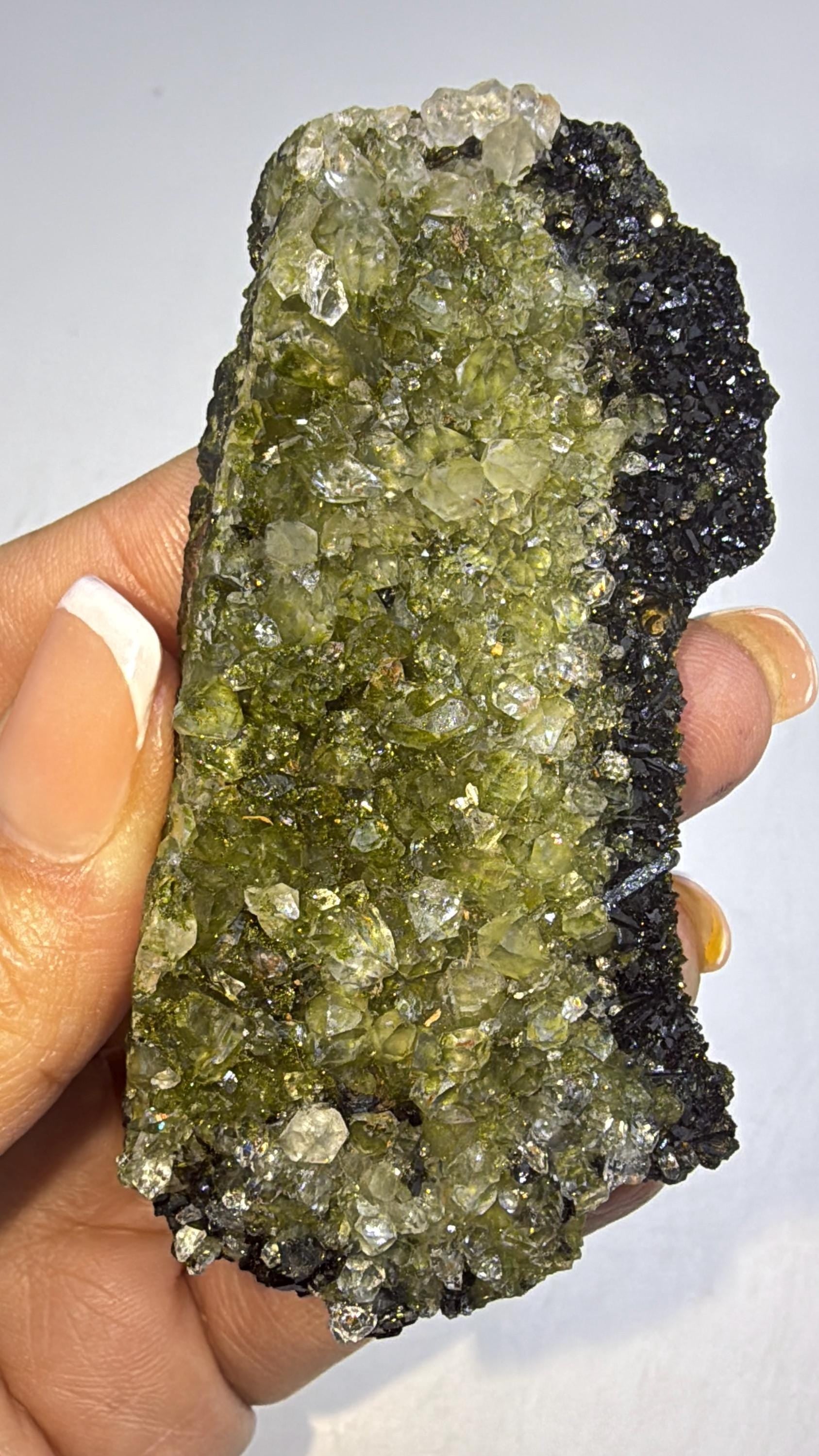 Quartz with Epidote Crystal Specimen, Epidote Quartz