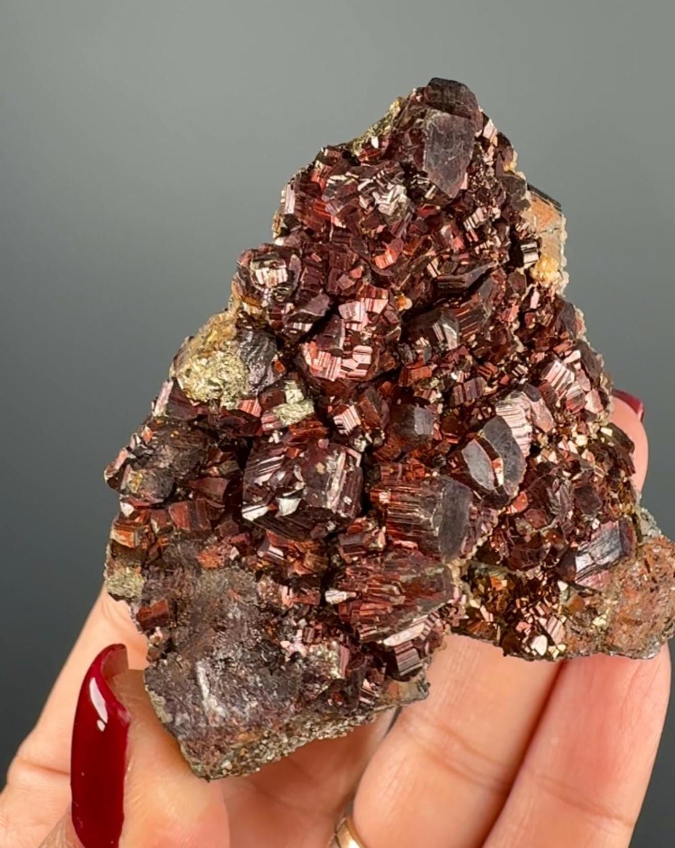 Creativity! Red Pyrite Crystal Mineral Specimen