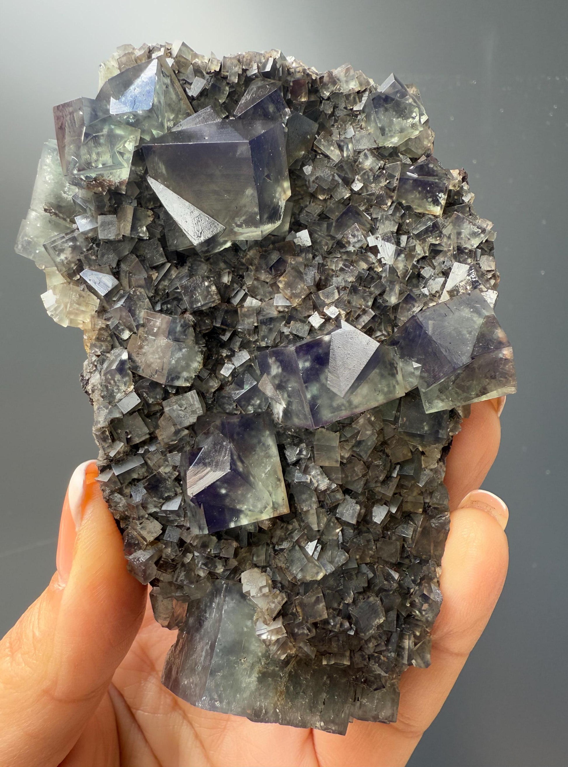 Color Change Fluorite Specimen, Green-Purple Fluorite Crystal