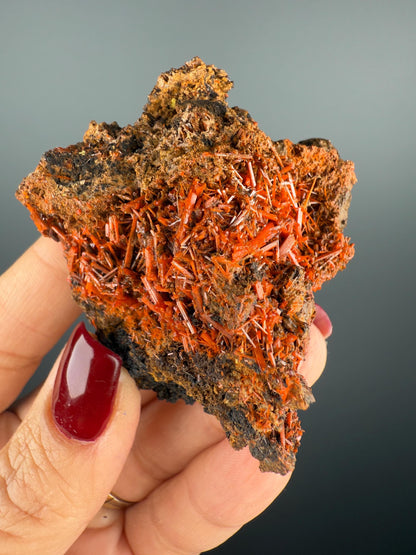 Orange Crocoite Crystal Specimen