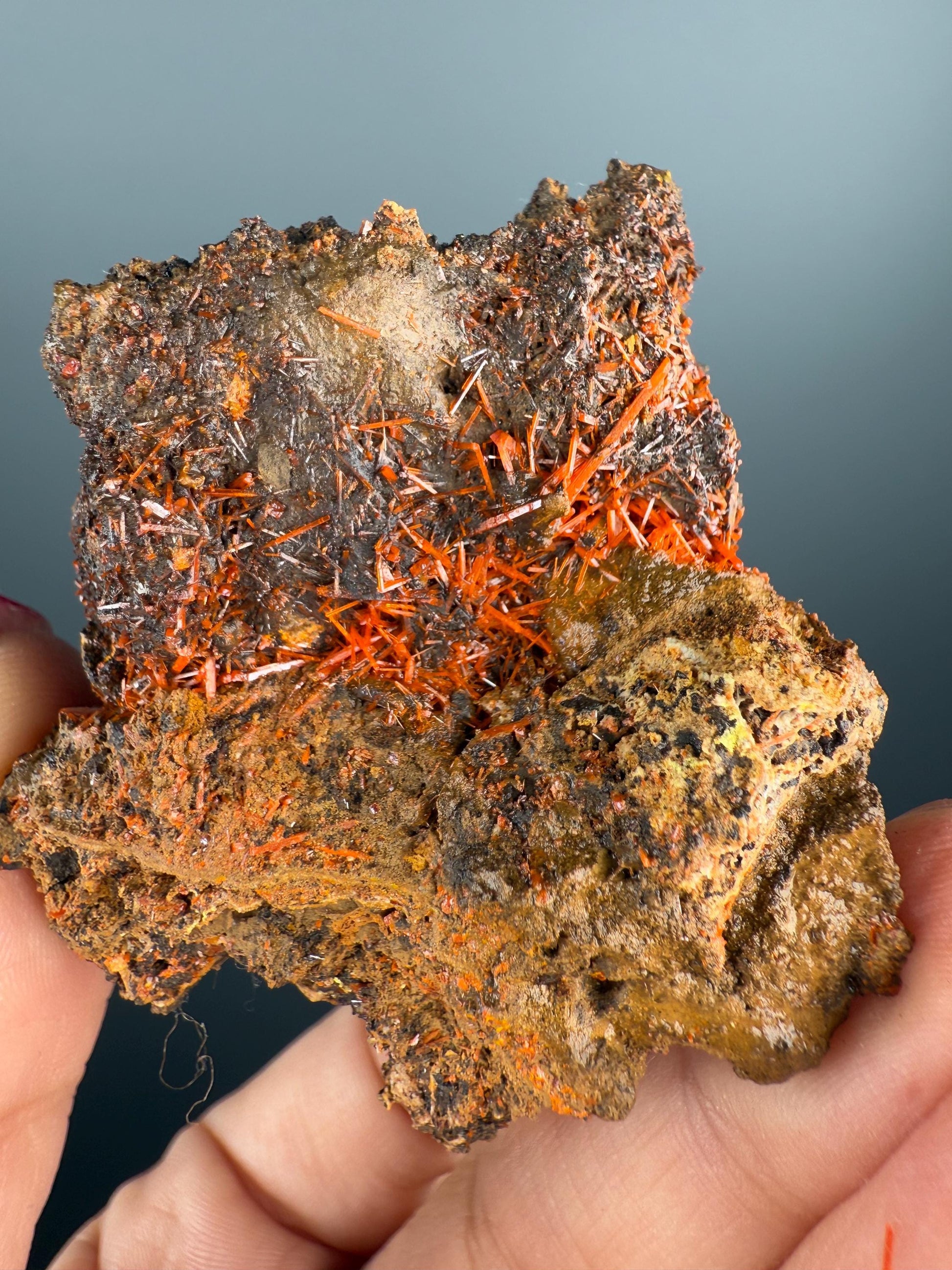 Orange Crocoite Crystal Specimen