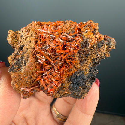 Orange Crocoite Crystal Specimen