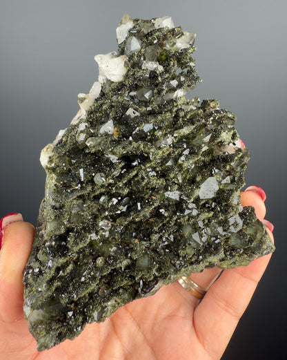 Forest Green Epidote with Quartz Specimen