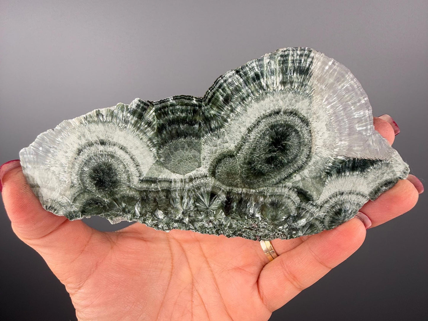 Feel the Serenity!Deep Forest Green Seraphinite Slab, Seraphinite Slab