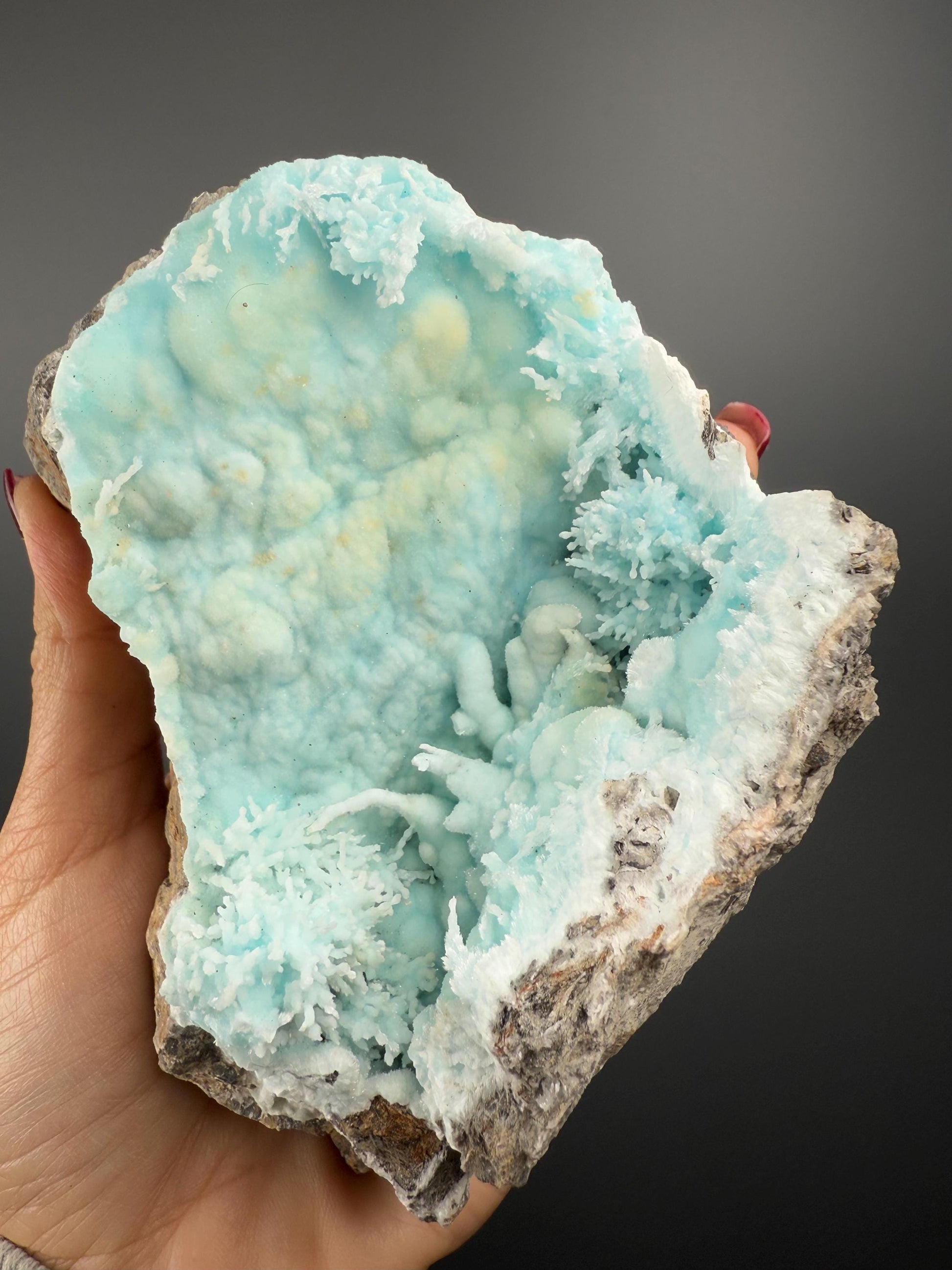 Blue Aragonite Mineral Specimen, Blue Aragonite Crystal