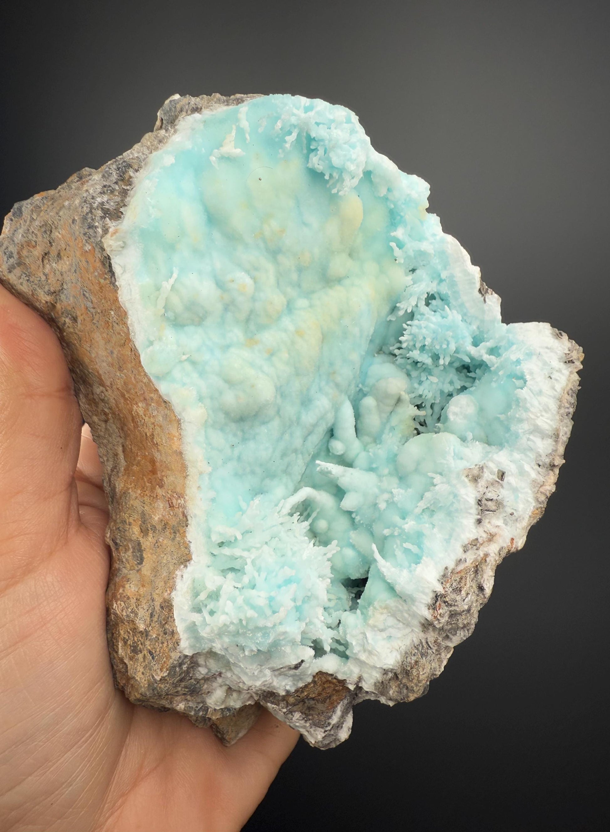 Blue Aragonite Mineral Specimen, Blue Aragonite Crystal