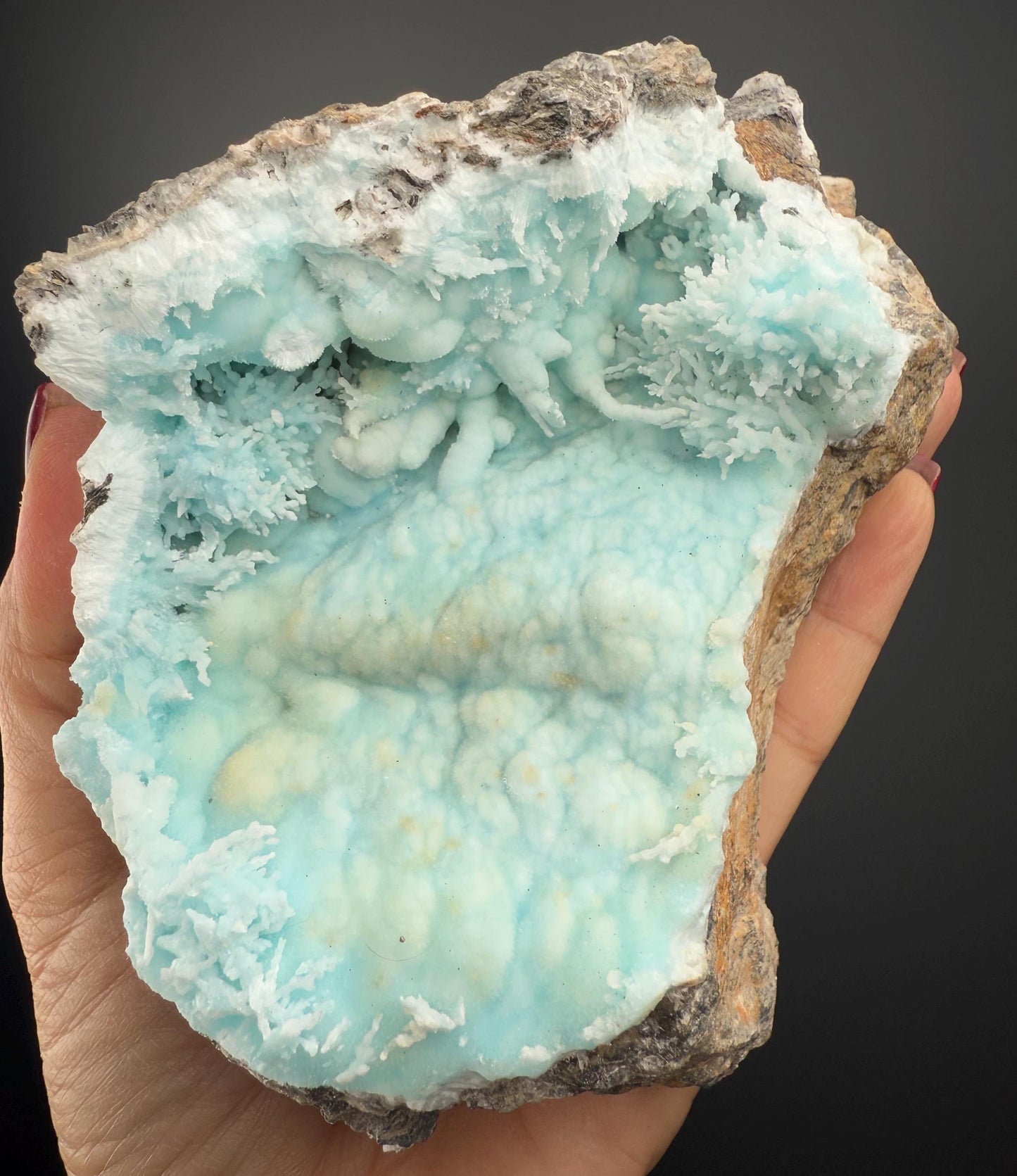 Blue Aragonite Mineral Specimen, Blue Aragonite Crystal