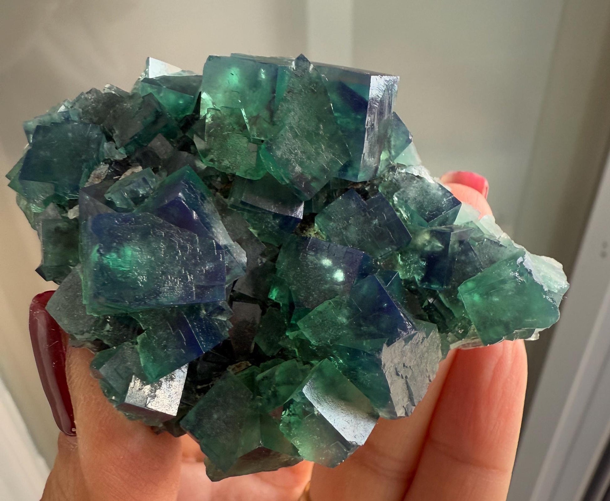 Color Change Green-Purple Fluorite Specimen from Heavy Metal Pocket, Rogerly,England