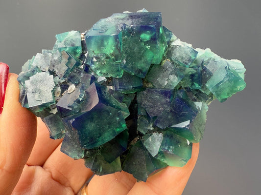 Color Change Green-Purple Fluorite Specimen from Heavy Metal Pocket, Rogerly,England