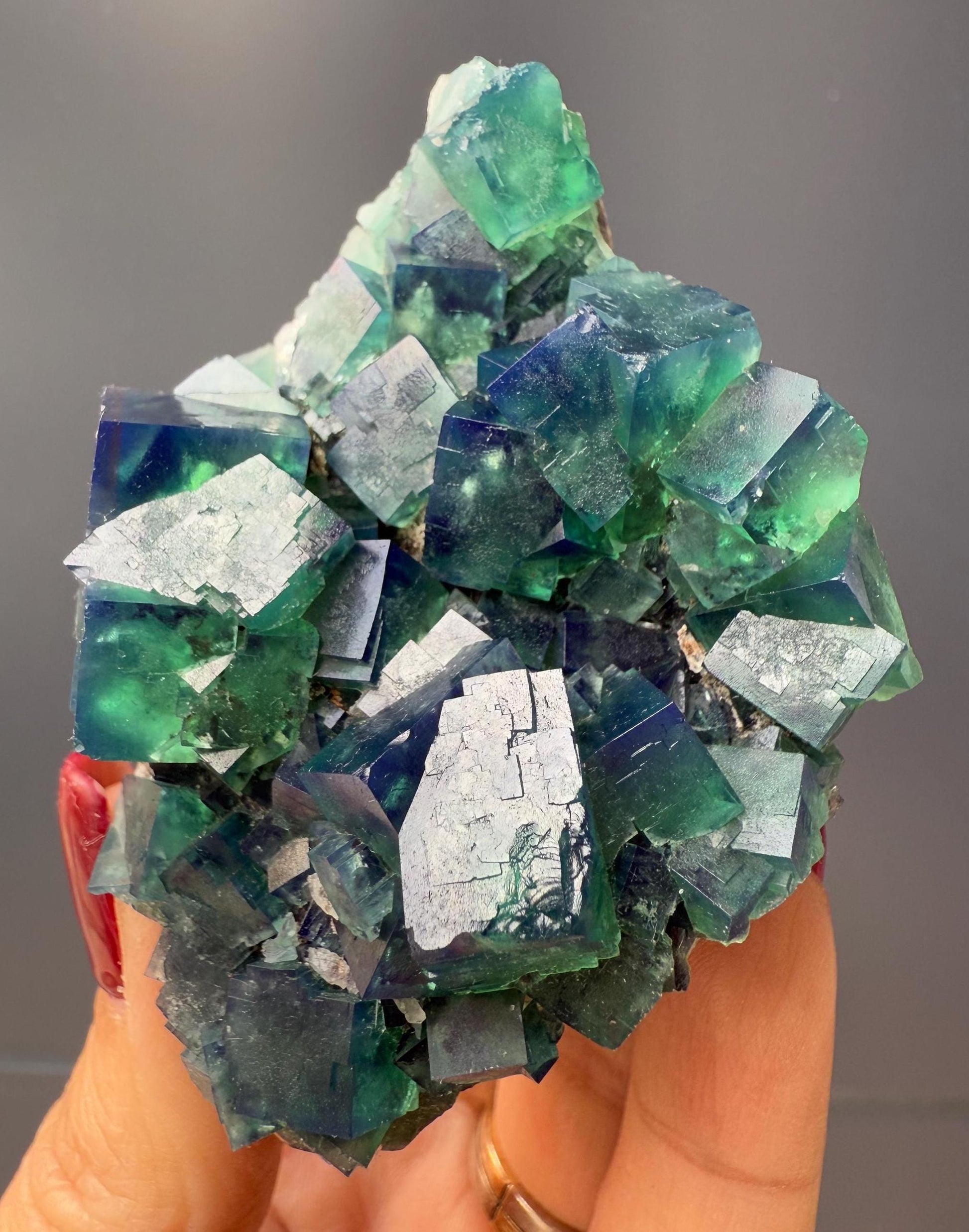 Color Change Green-Purple Fluorite Specimen from Heavy Metal Pocket, Rogerly,England