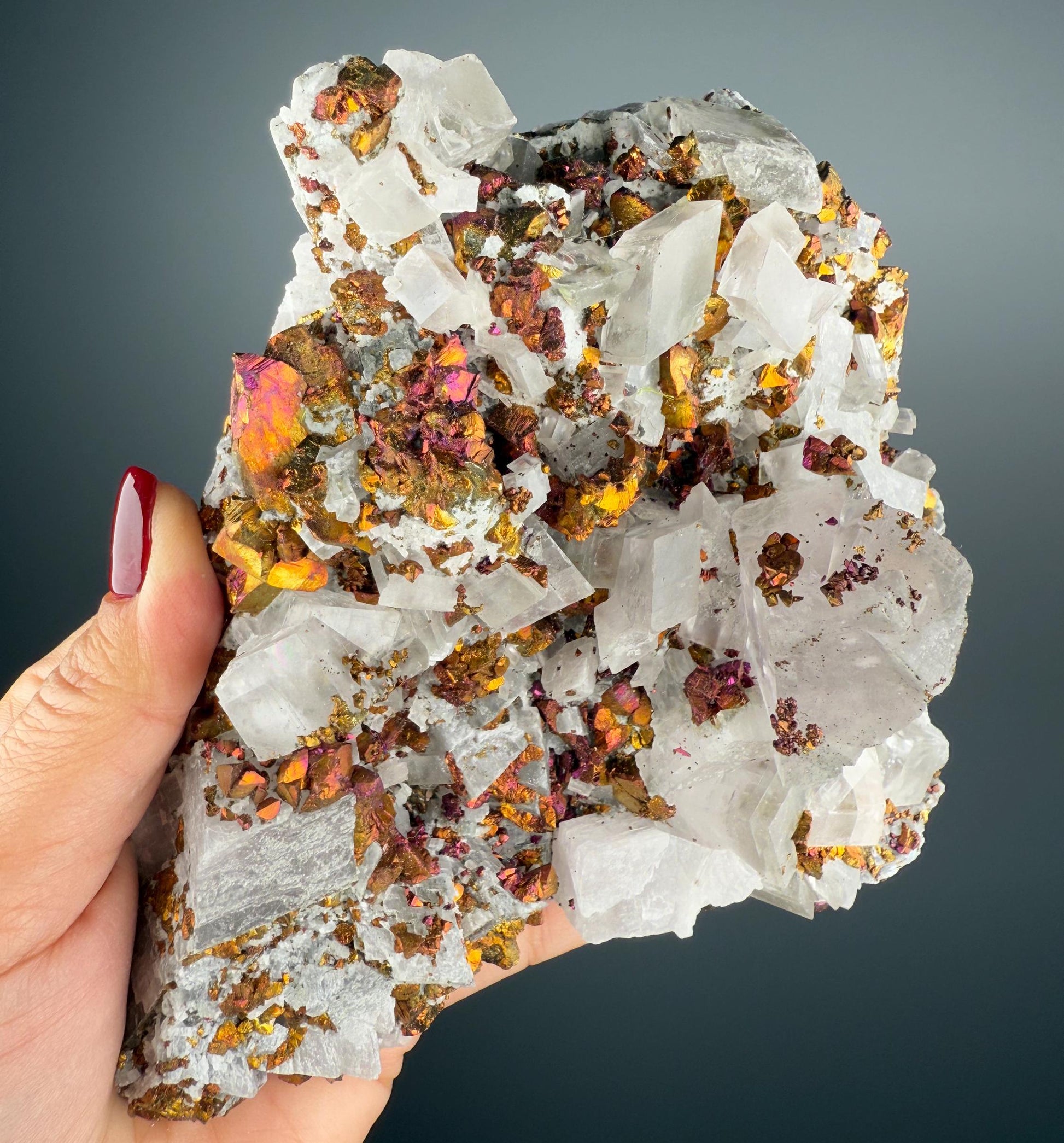 Gorgeous Piece! Chalcopyrite with Dolomite Crystal