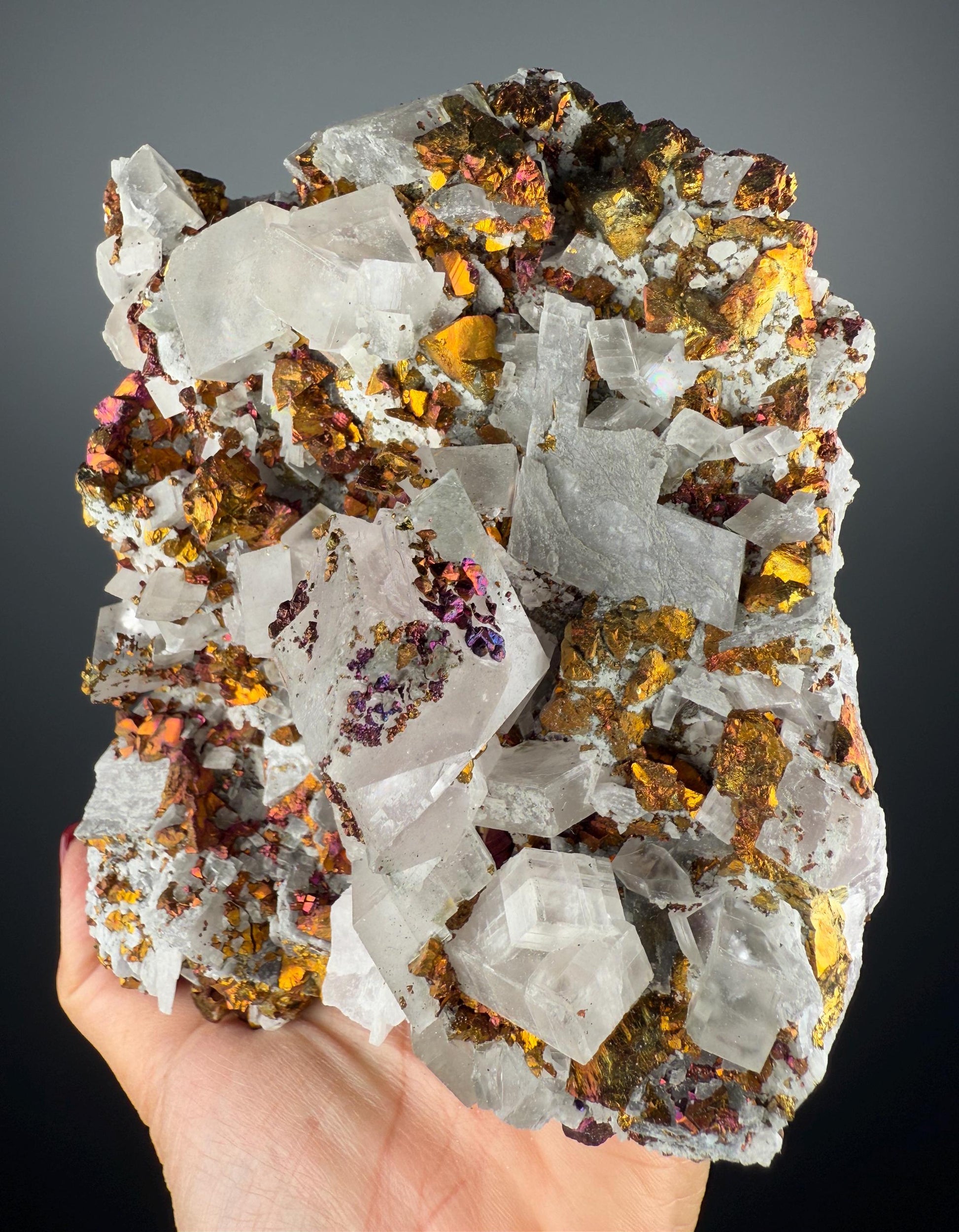 Gorgeous Piece! Chalcopyrite with Dolomite Crystal