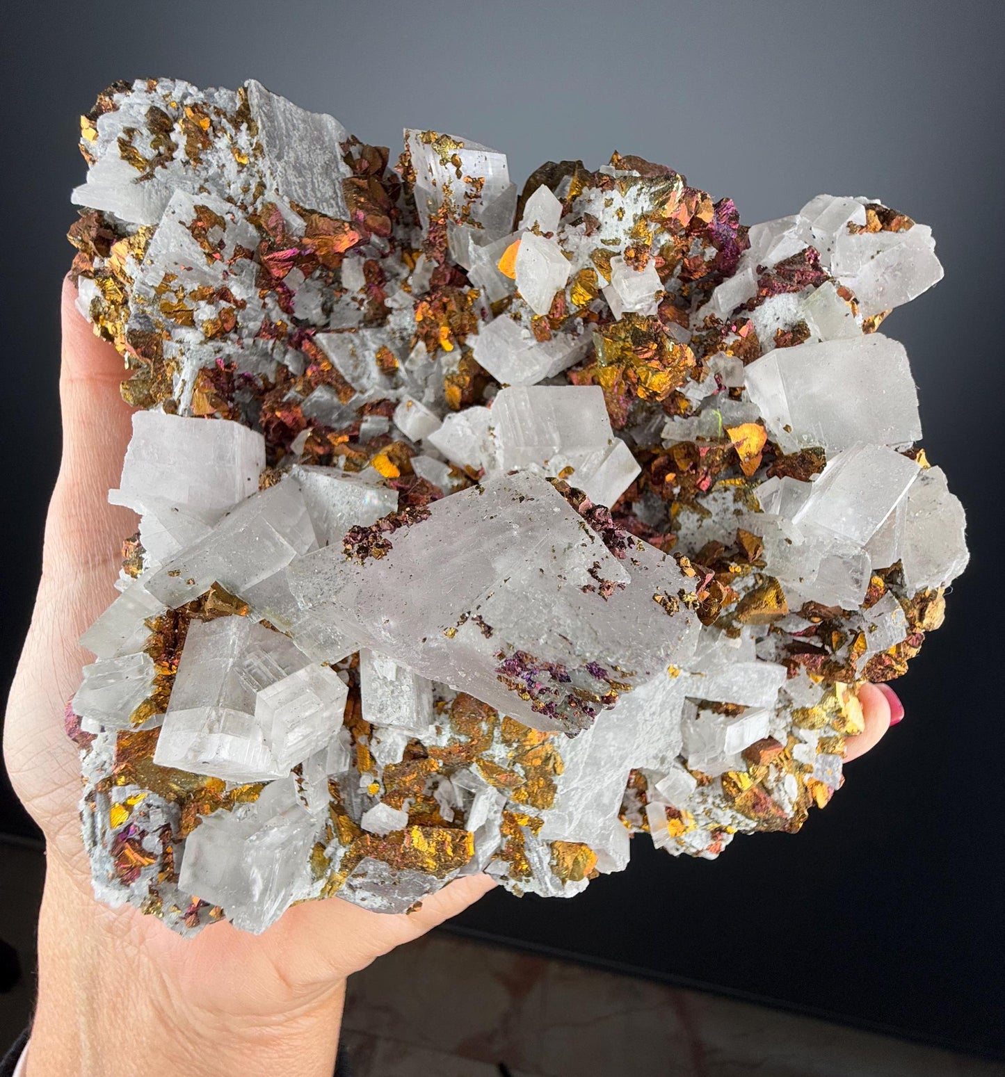 Gorgeous Piece! Chalcopyrite with Dolomite Crystal