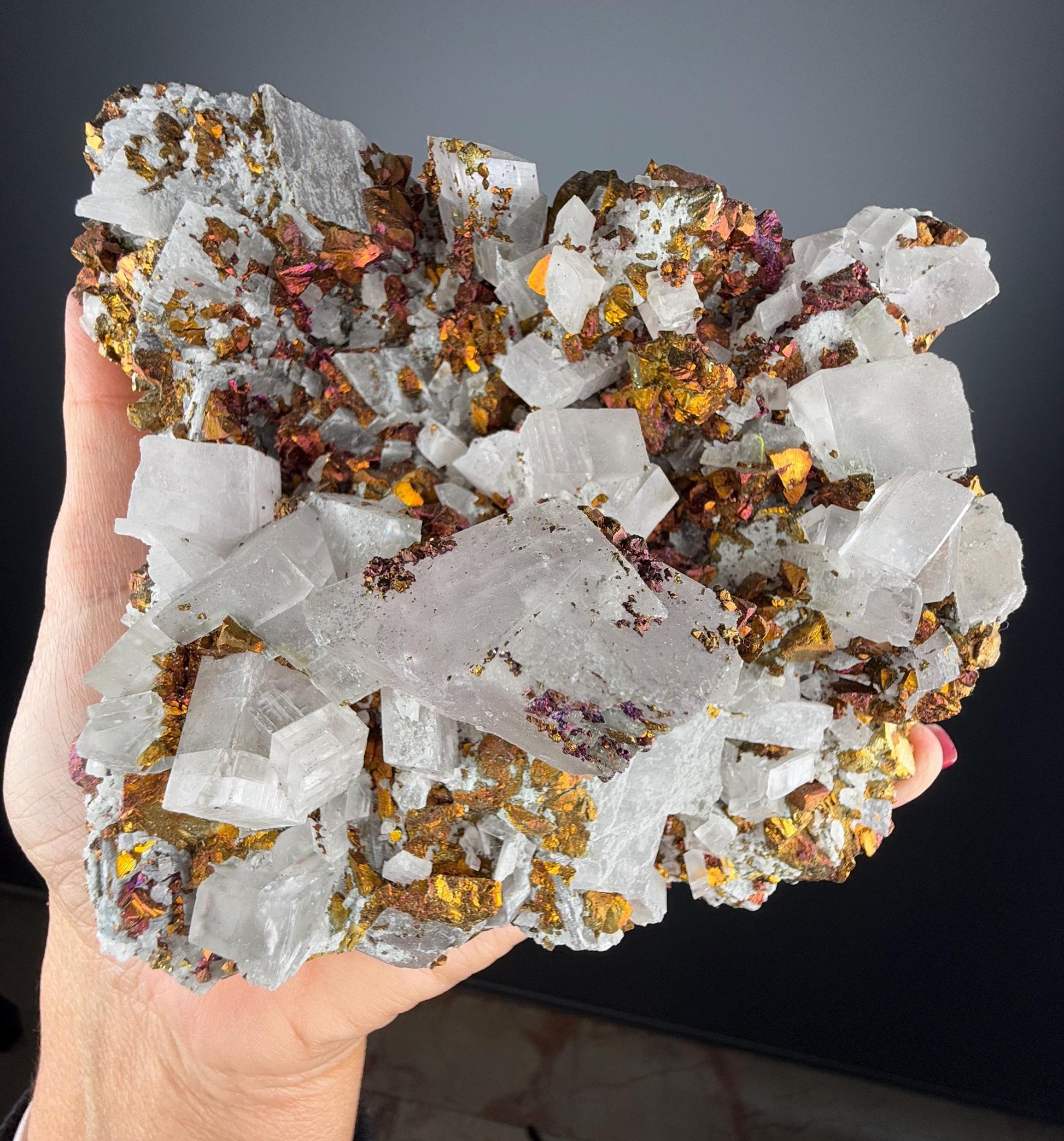 Gorgeous Piece! Chalcopyrite with Dolomite Crystal