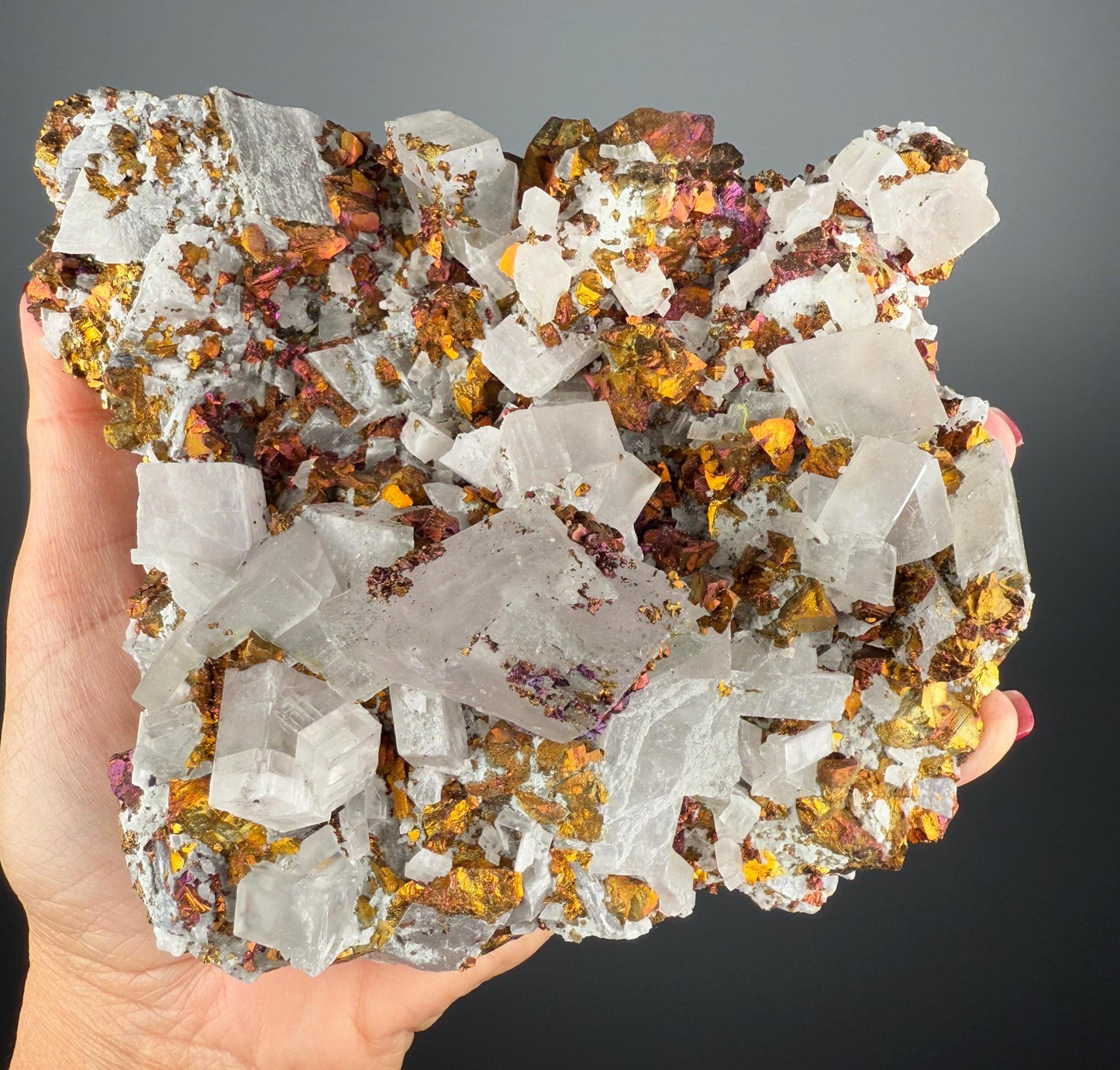 Gorgeous Piece! Chalcopyrite with Dolomite Crystal