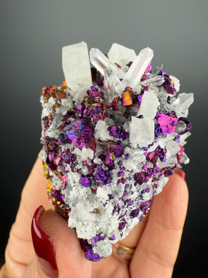 Chalcopyrite with Dolomite and Quartz Crystal