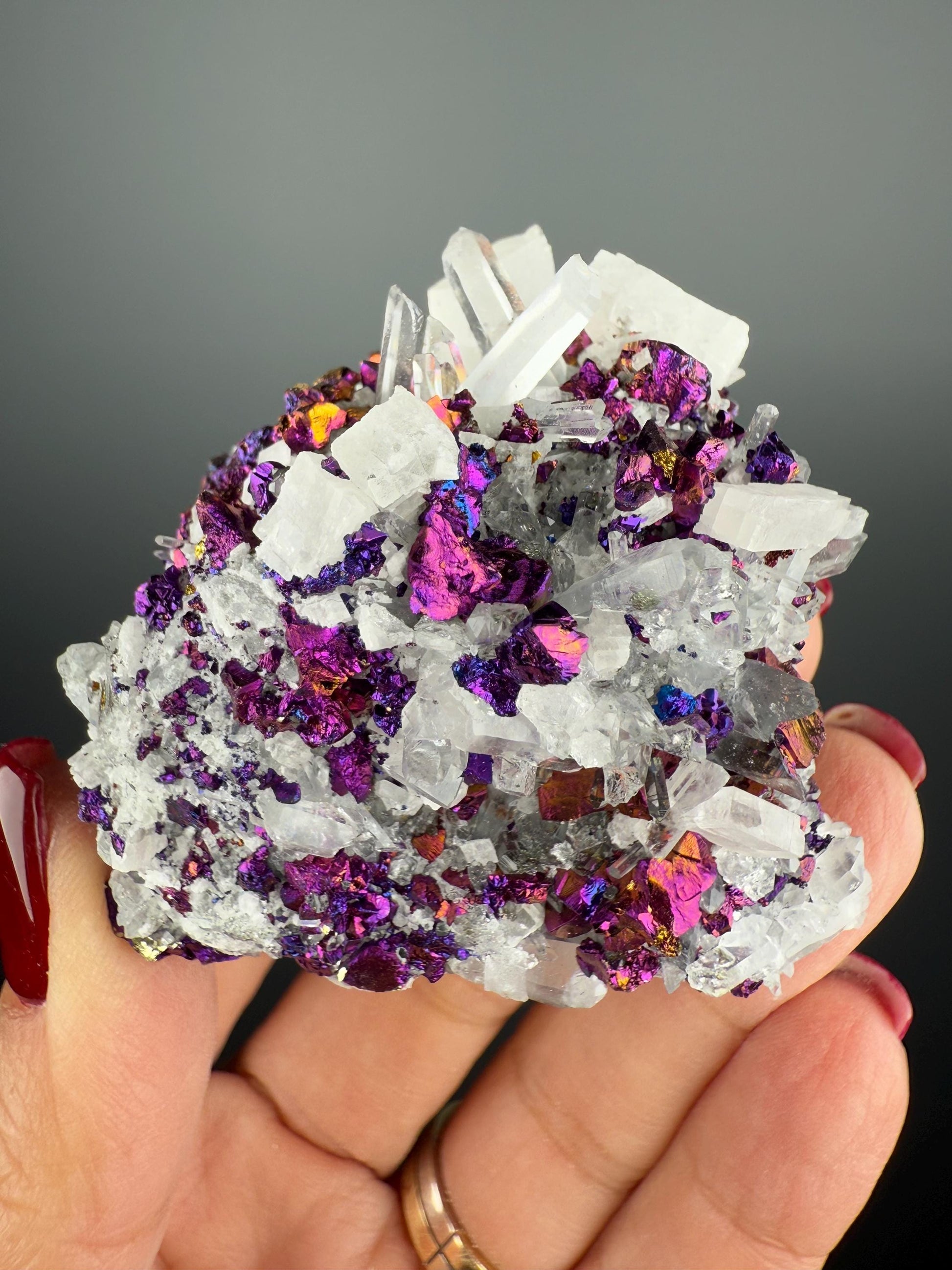 Chalcopyrite with Dolomite and Quartz Crystal