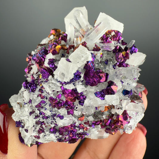 Chalcopyrite with Dolomite and Quartz Crystal