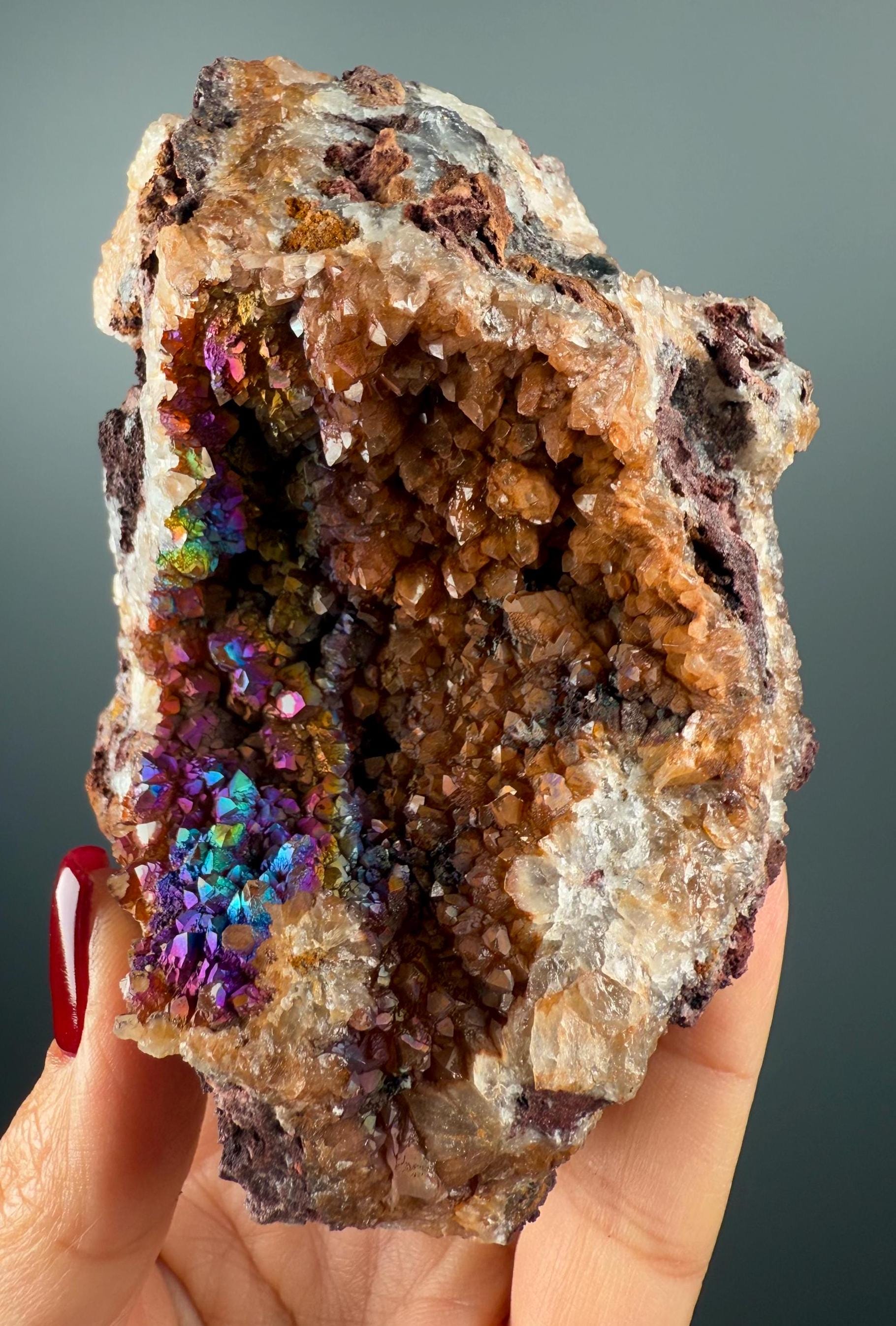 Irısdecent Hematite with Quartz Specimen From Spain