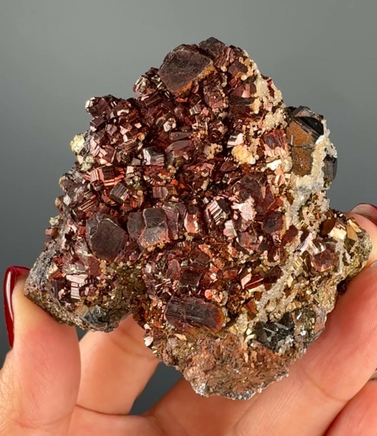 Creativity! Red Pyrite Crystal Mineral Specimen