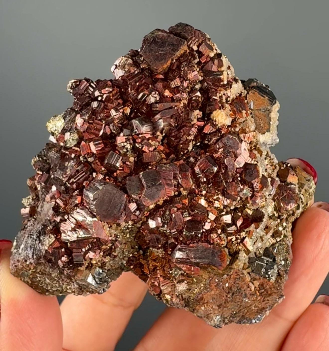 Creativity! Red Pyrite Crystal Mineral Specimen