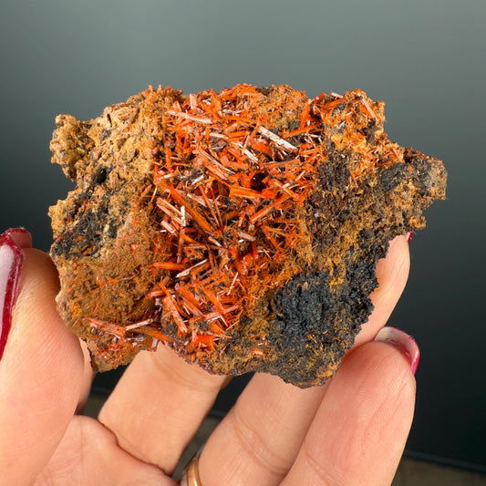 Orange Crocoite Crystal Specimen