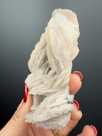 New! Bladed Soft Pink Barite with Metallic Galena Specimen