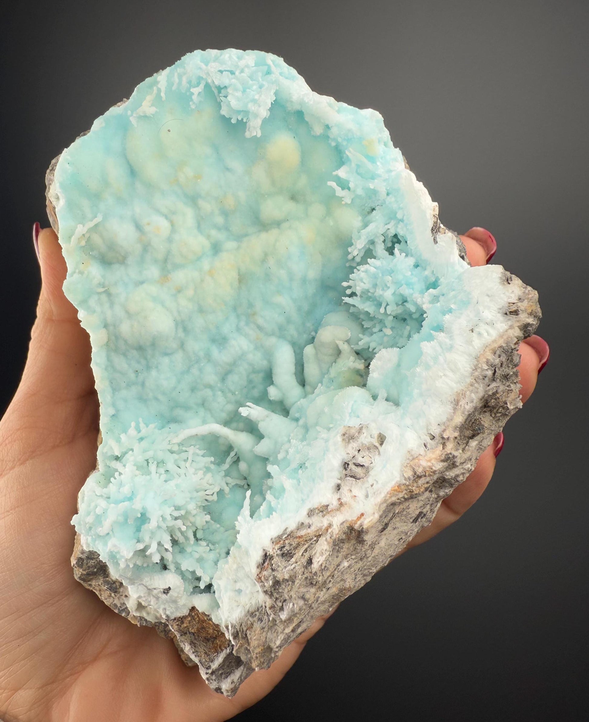 Blue Aragonite Mineral Specimen, Blue Aragonite Crystal