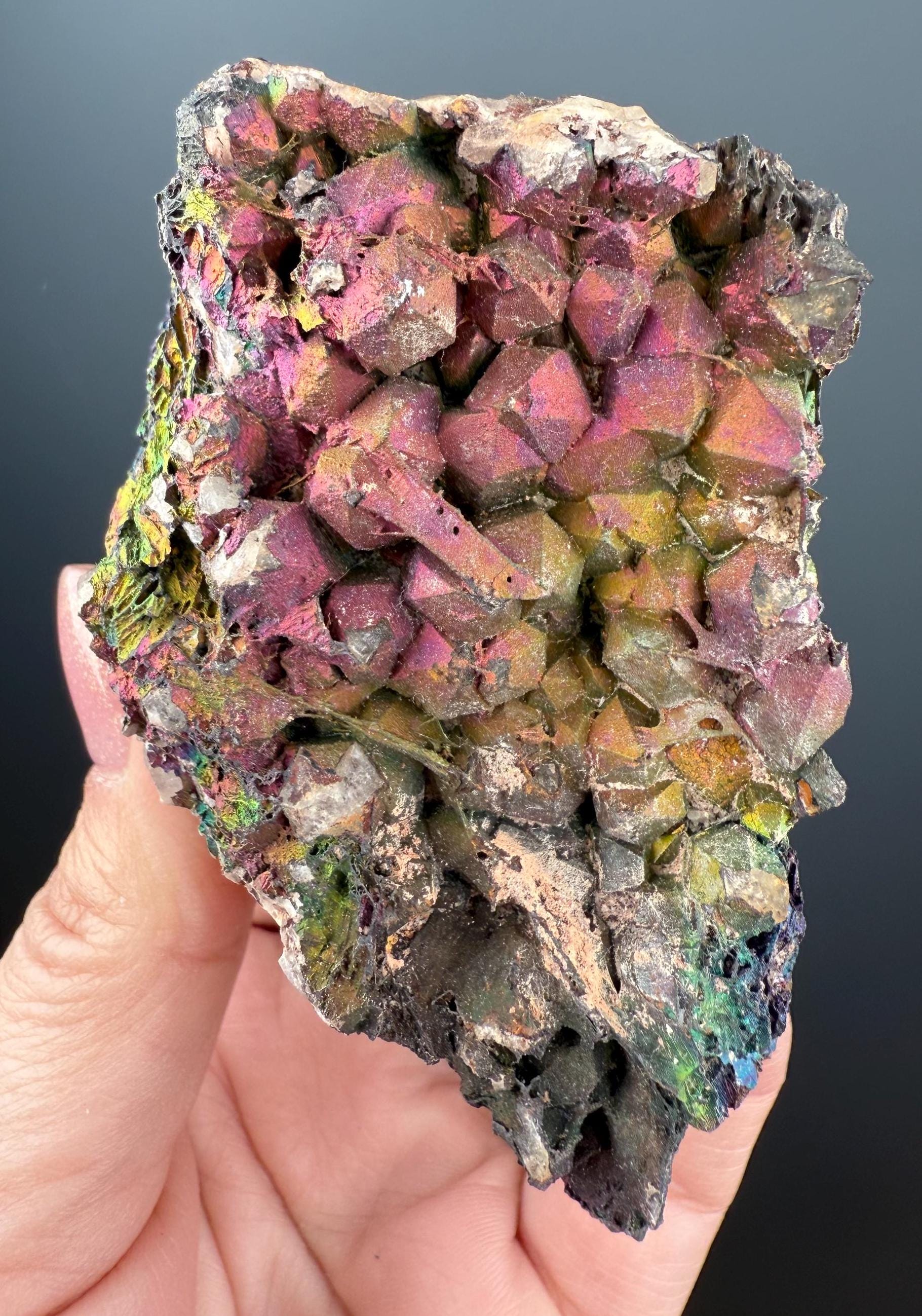 Iridescent Colorful Goethite with Quartz Specimen, Big Size Goethite with Quartz Specimen