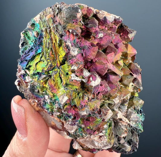 Iridescent Colorful Goethite with Quartz Specimen, Big Size Goethite with Quartz Specimen