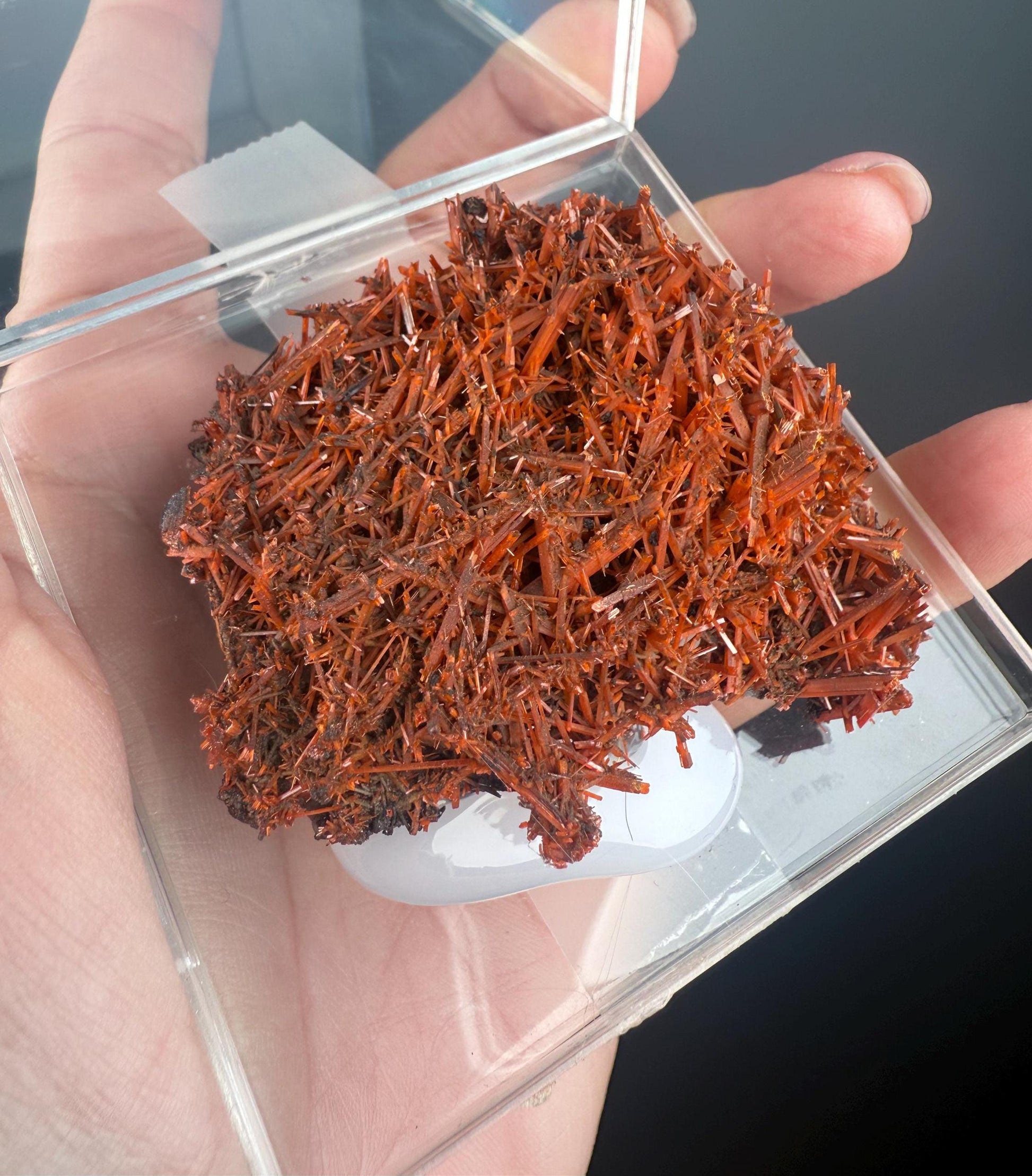 Fire Orange Crocoite Crystal Specimen
