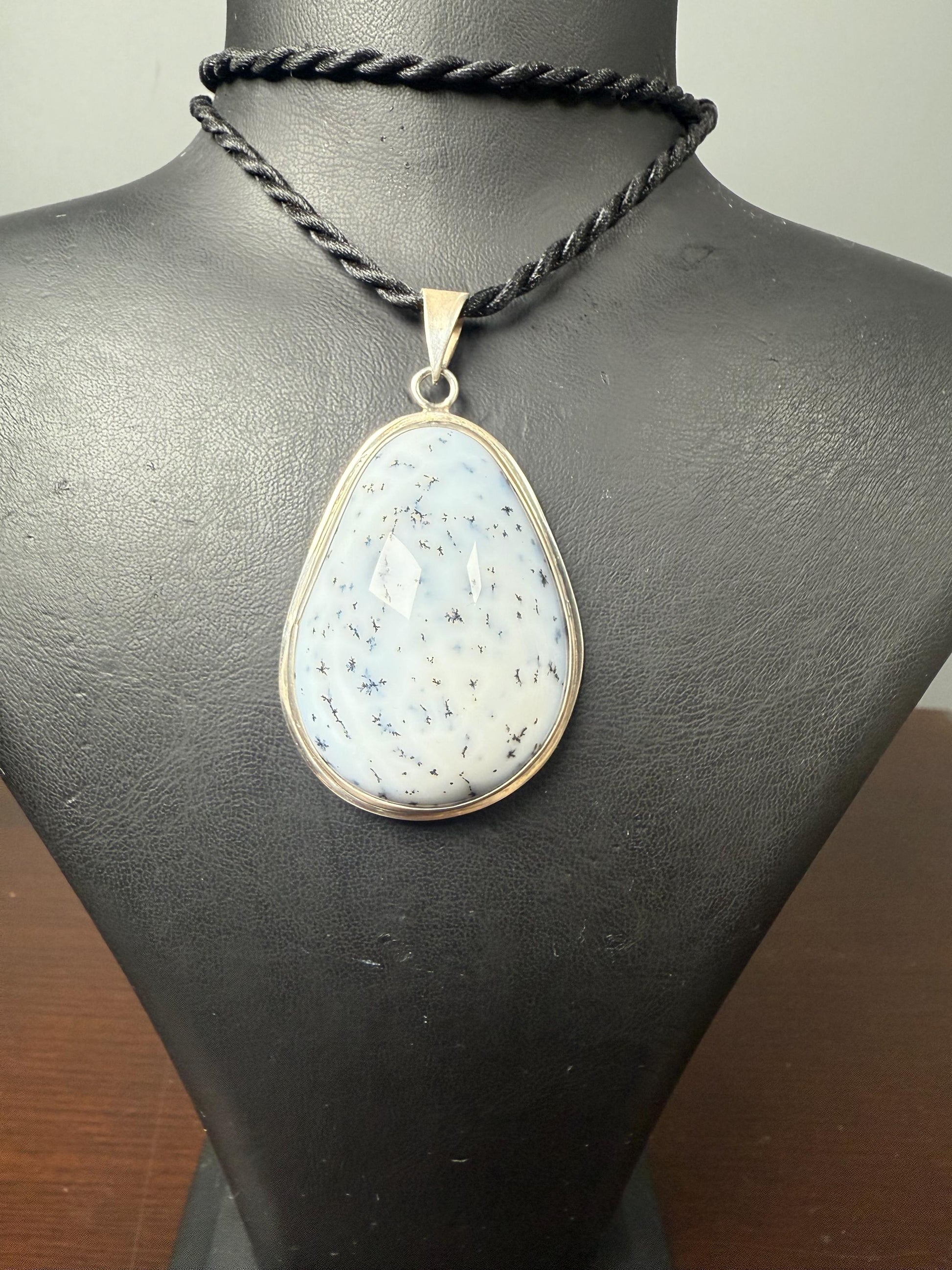 Dendritic Agate, Dendritic Agate Pendant, Dendritic Agate Crystal Pendant, 925 Sterling Silver
