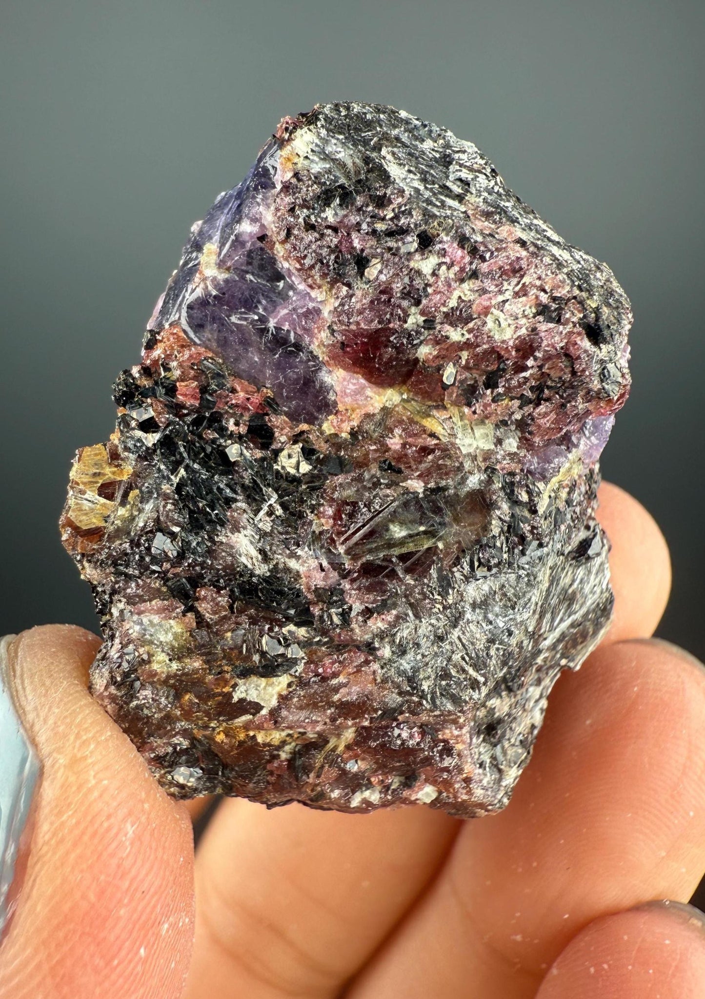 Amazing Piece! Corundum Var. Sapphire on Garnet Specimen