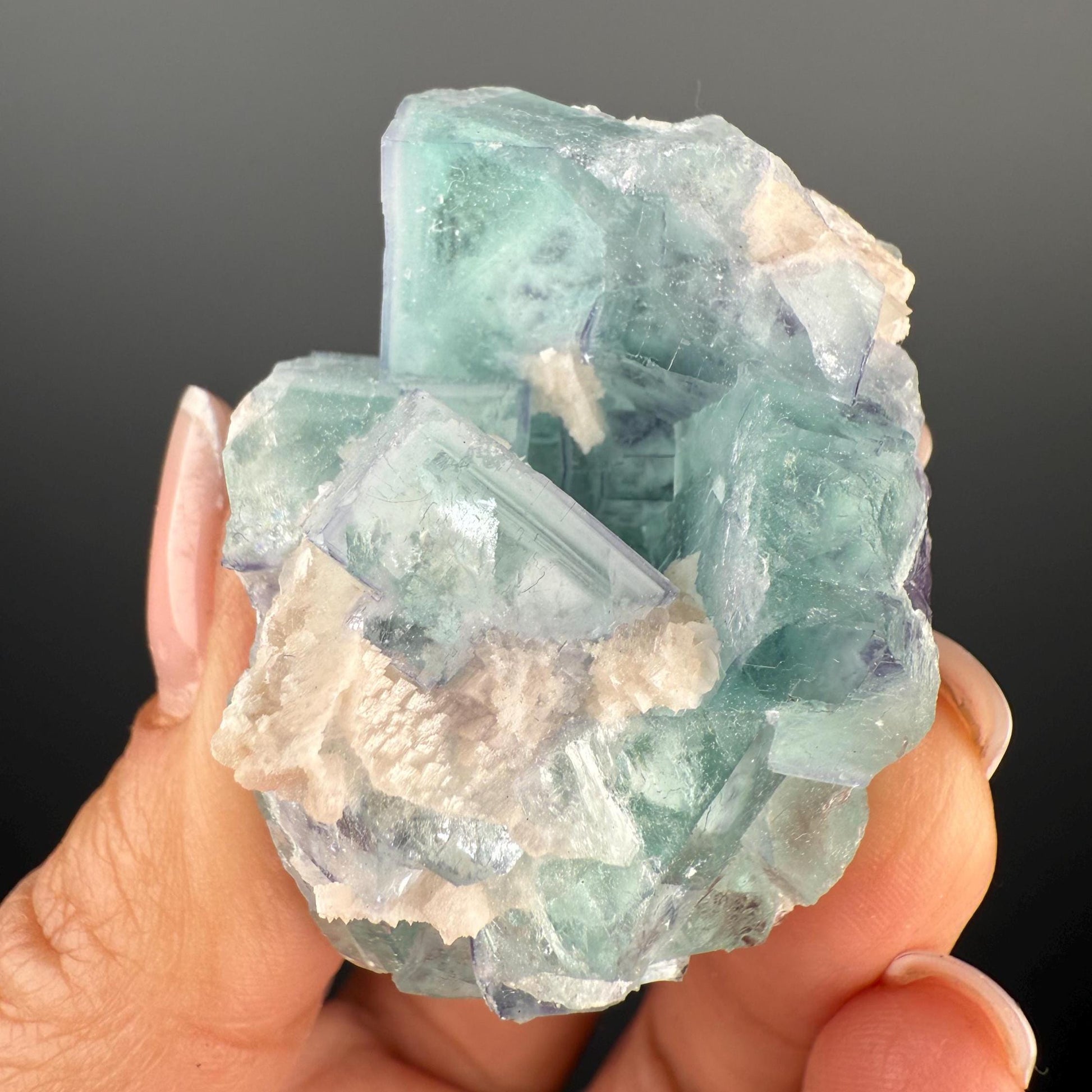 New Piece! Porcelain Fluorite Cluster, Blue-Purple Porcelain Fluorite Cluster