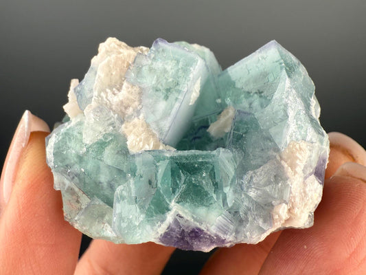 New Piece! Porcelain Fluorite Cluster, Blue-Purple Porcelain Fluorite Cluster