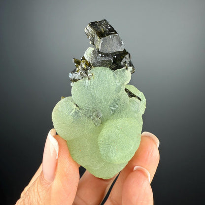 Grape Green Prehnite with Dark Green Epidote Specimen