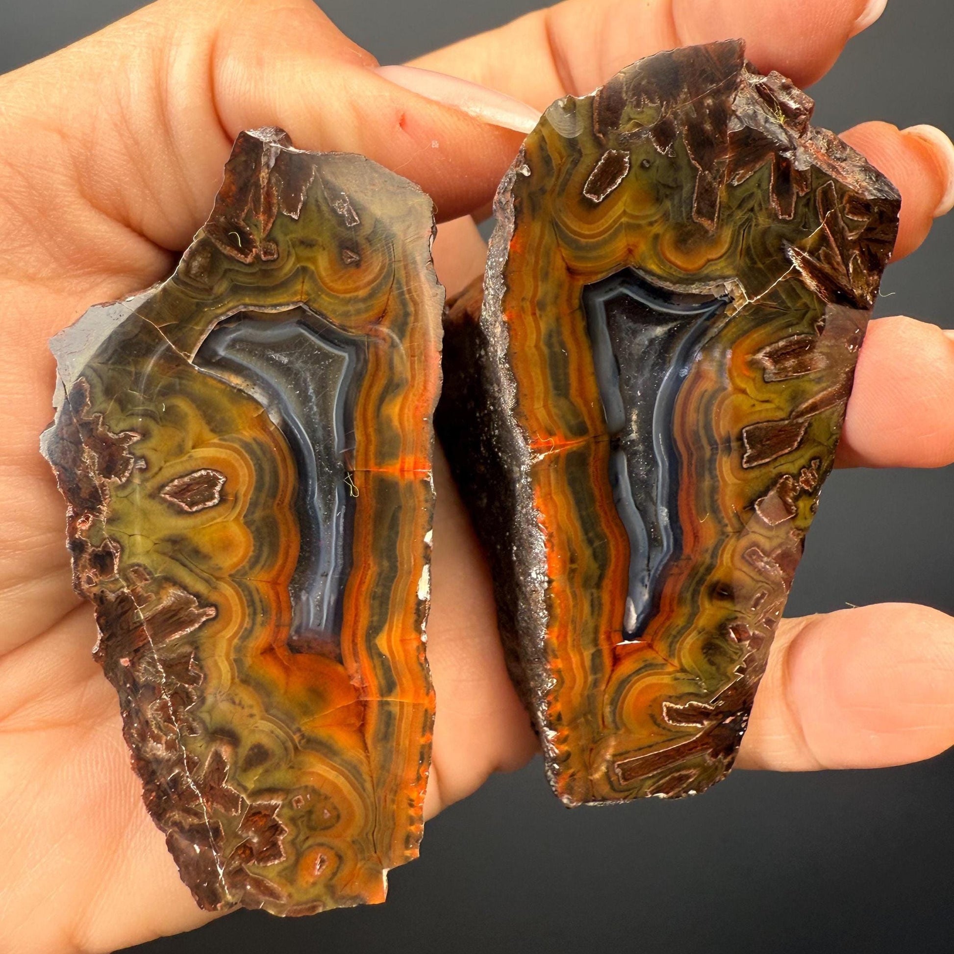 Dreamy Agate Pairs! Susuz Agate from Ankara, Turkey