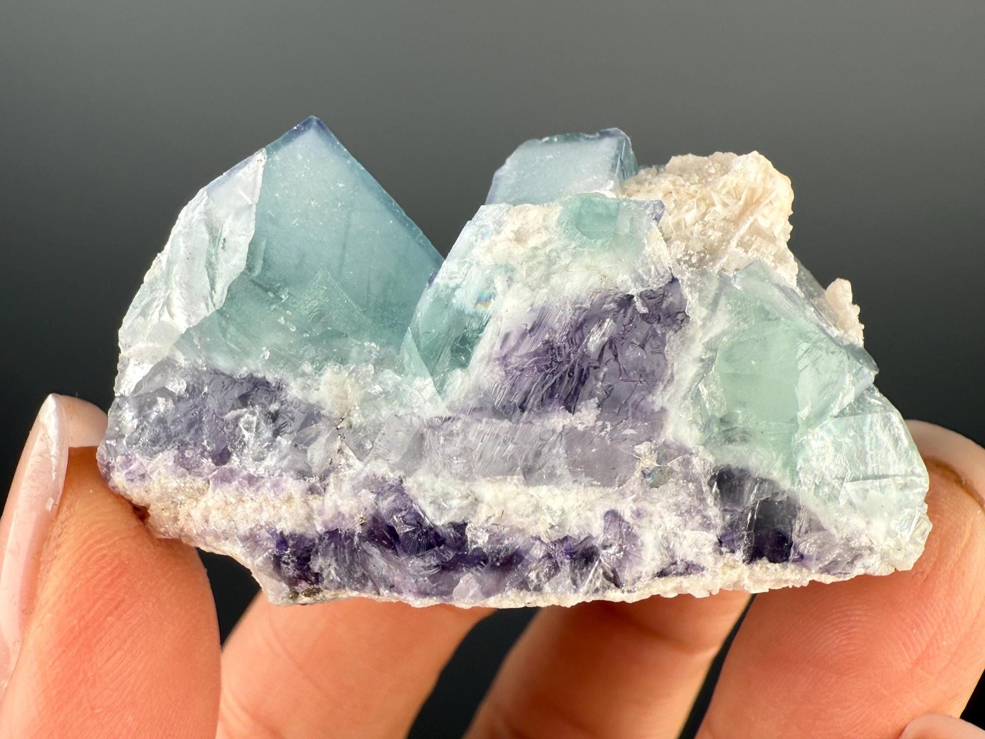 New Piece! Porcelain Fluorite Cluster, Blue-Purple Porcelain Fluorite Cluster