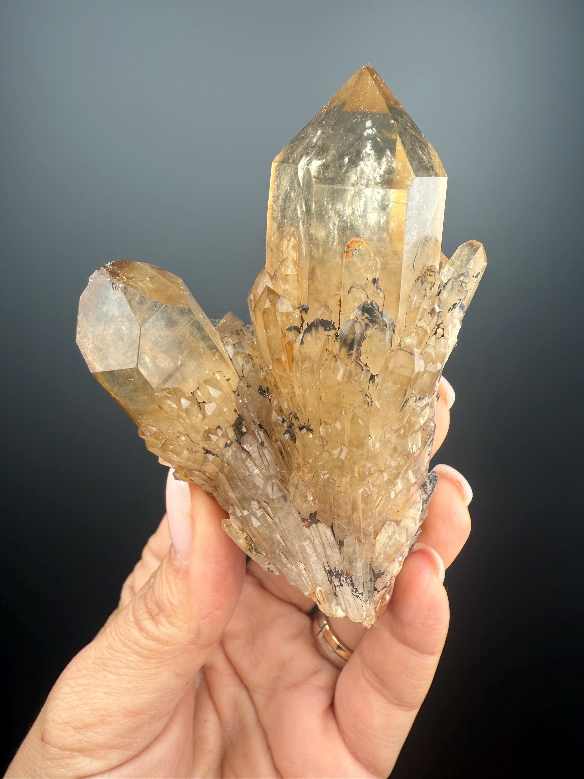 Kundalini Energy! Natural Kundalini Citrine Point,Raw Kundalini Citrine