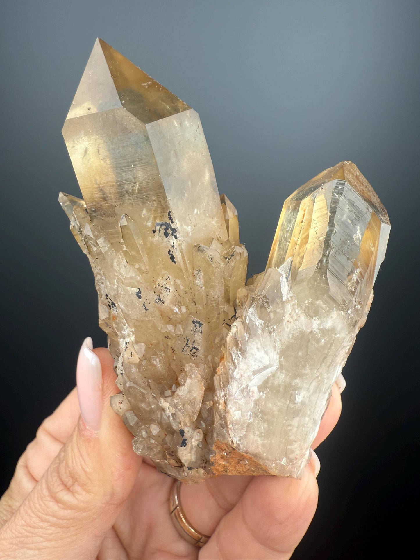 Kundalini Energy! Natural Kundalini Citrine Point,Raw Kundalini Citrine