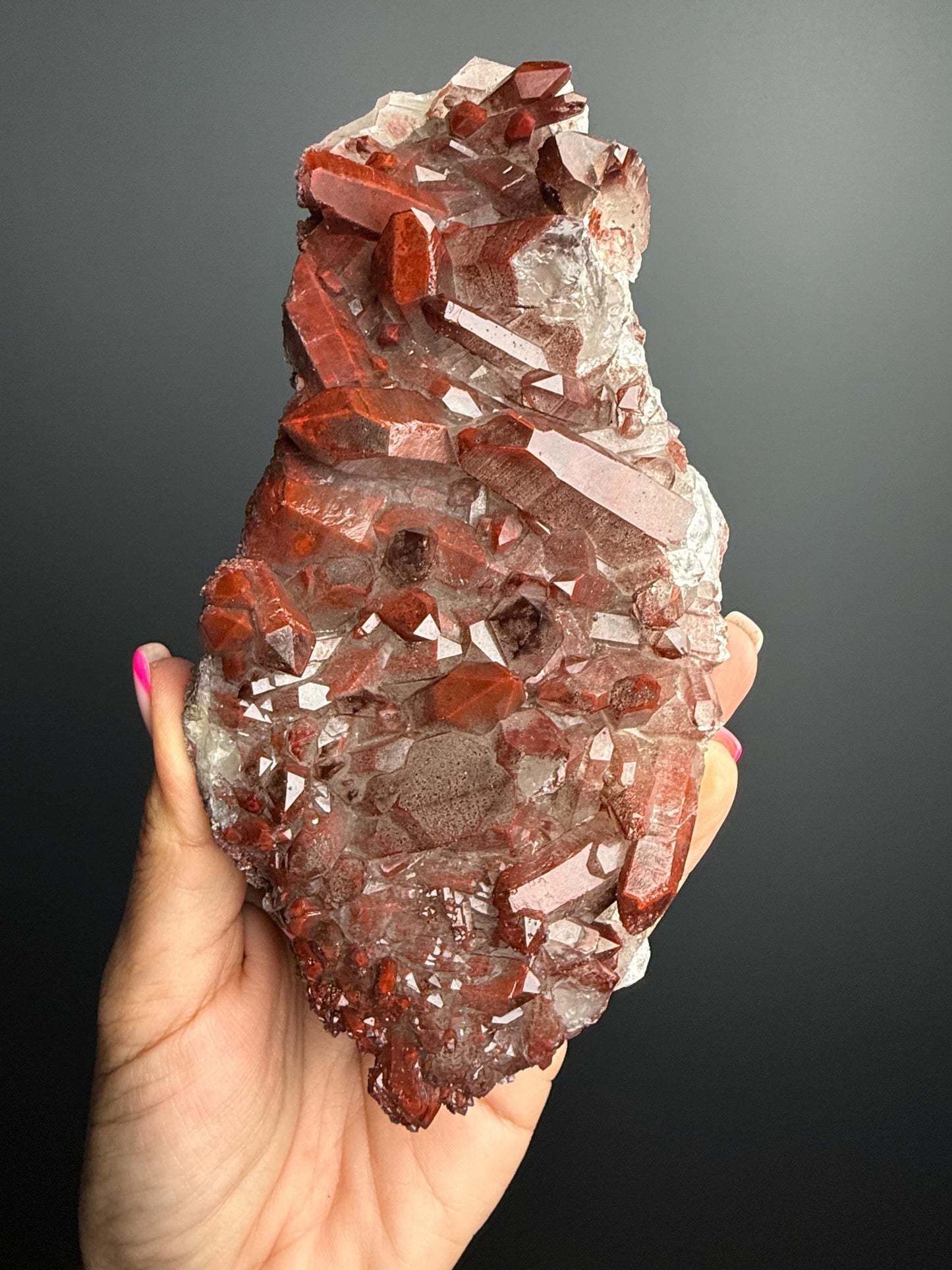Gorgeous Chocolate Quartz Crystal, Chocolate Crystal, Red Hematoid Quartz