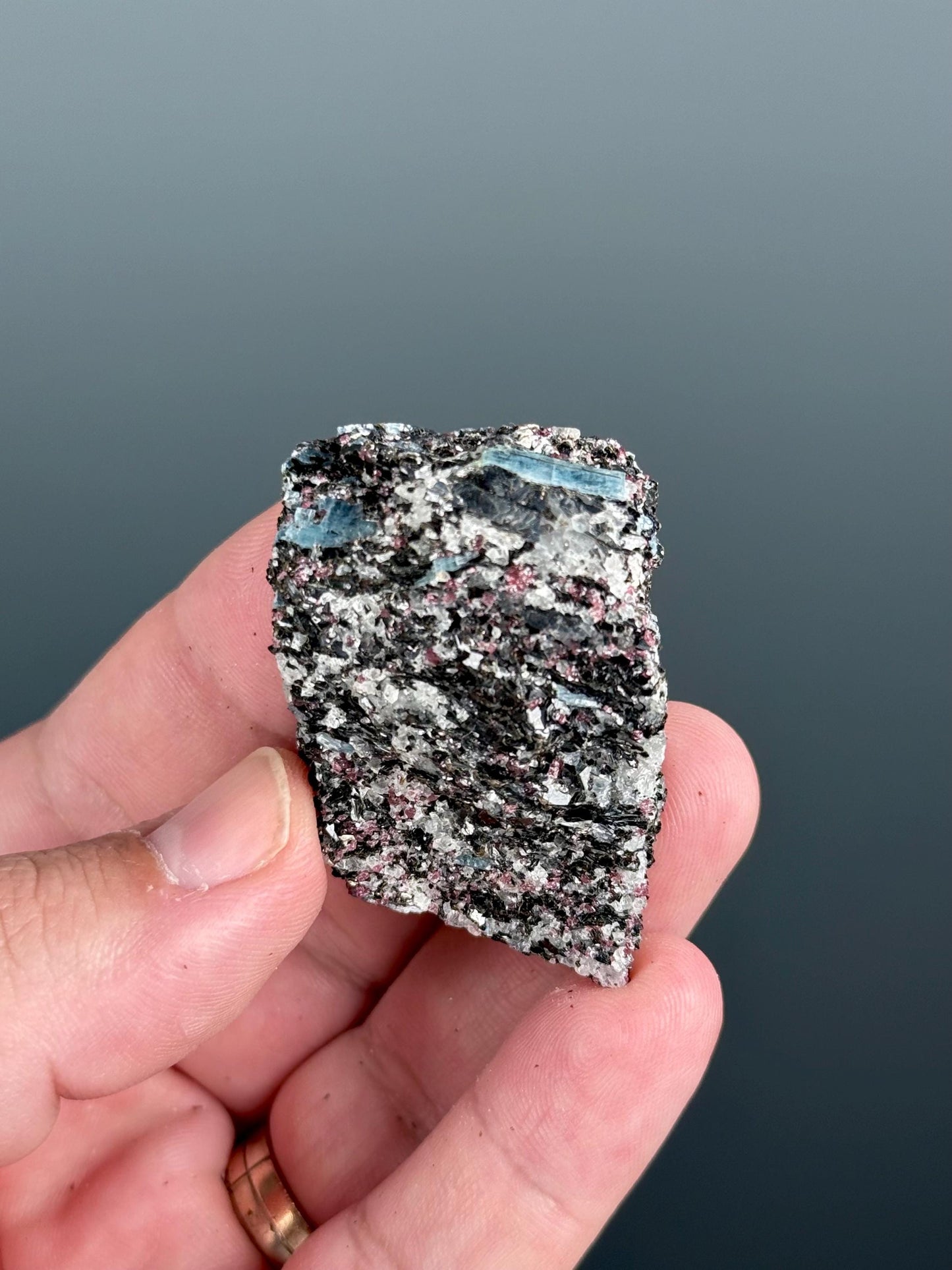 Amazing Piece for Rare Blue Kyanite with Garnet Mineral Specimen