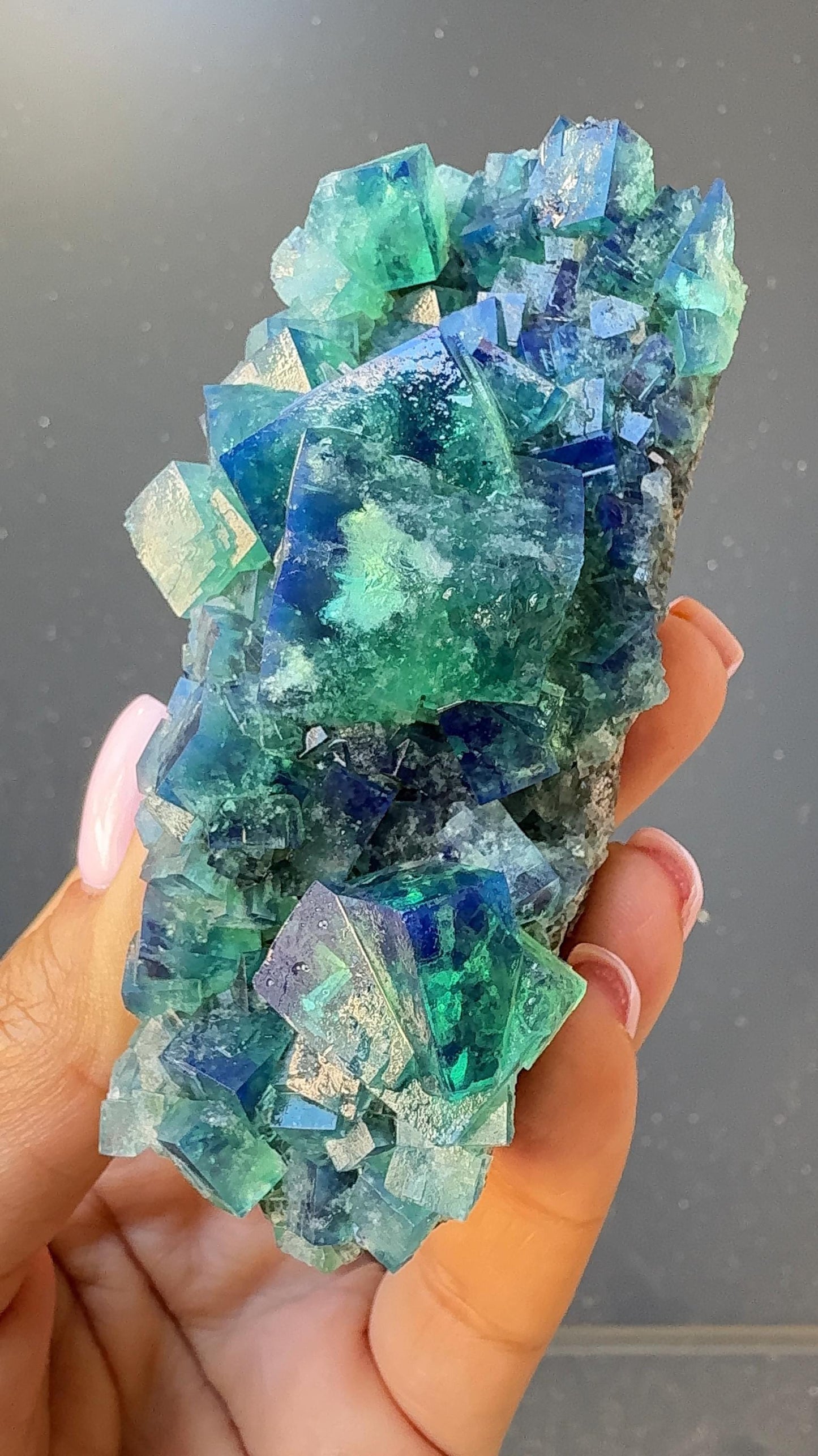 Color Change Green-Purple Fluorite Specimen, Fluorite Crystal