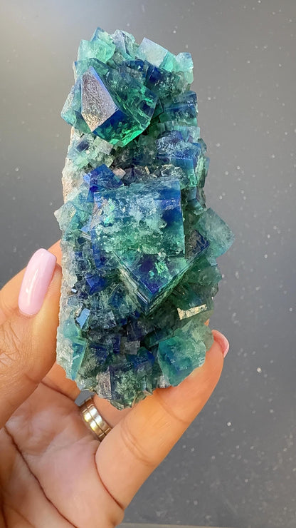 Color Change Green-Purple Fluorite Specimen, Fluorite Crystal