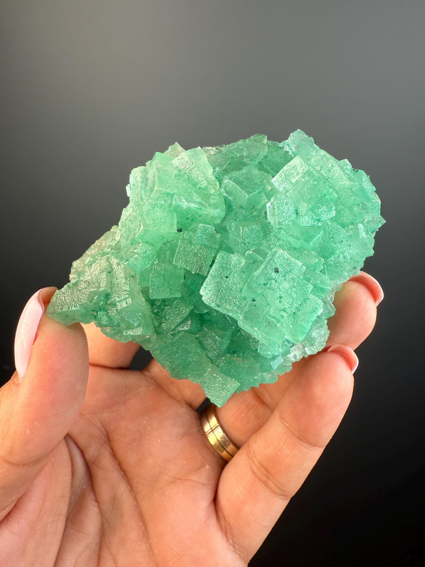 Purification, Balance, Protection! Transparent Gemmy Cubic Green Halite Specimen
