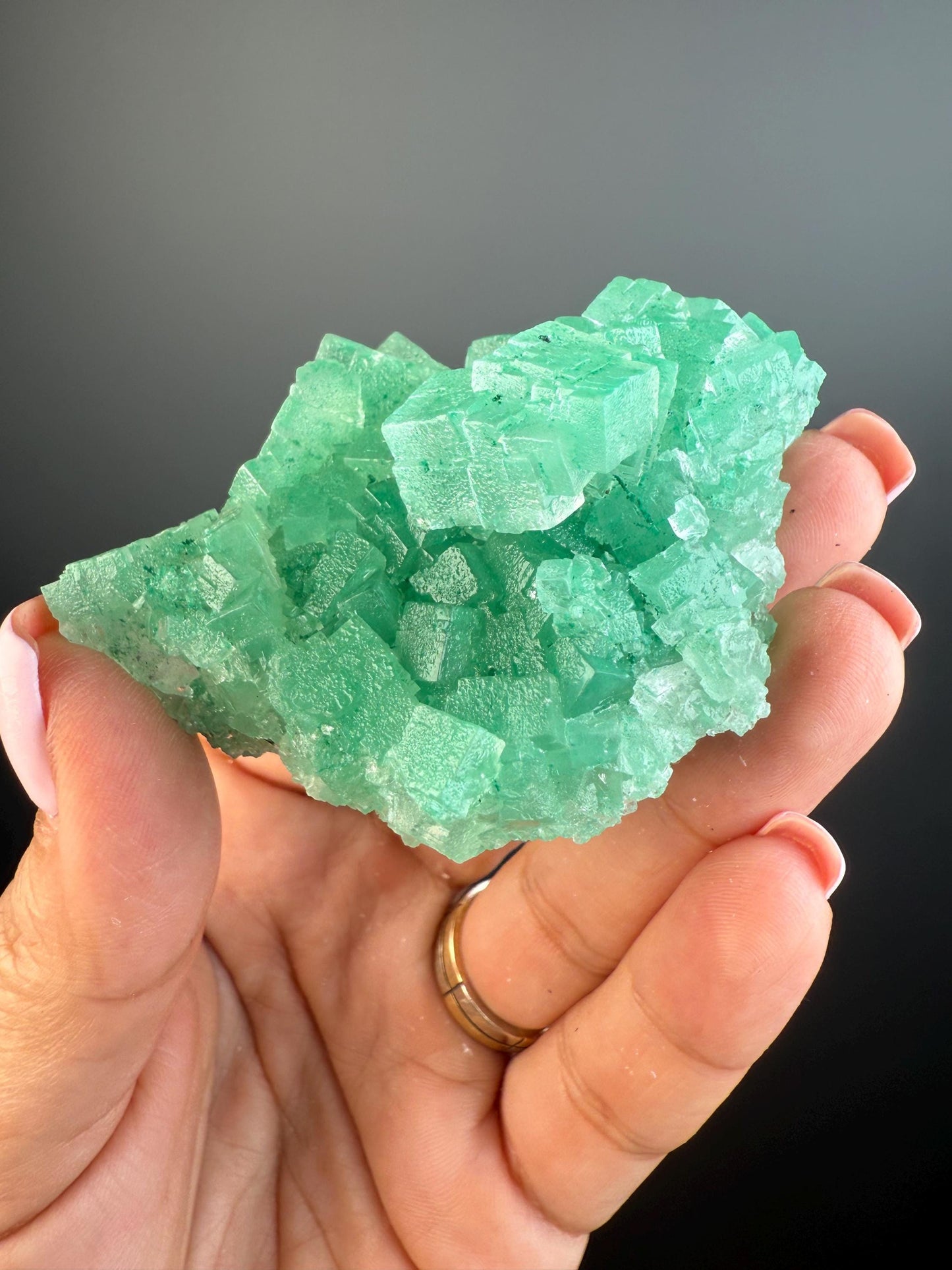 Purification, Balance, Protection! Transparent Gemmy Cubic Green Halite Specimen